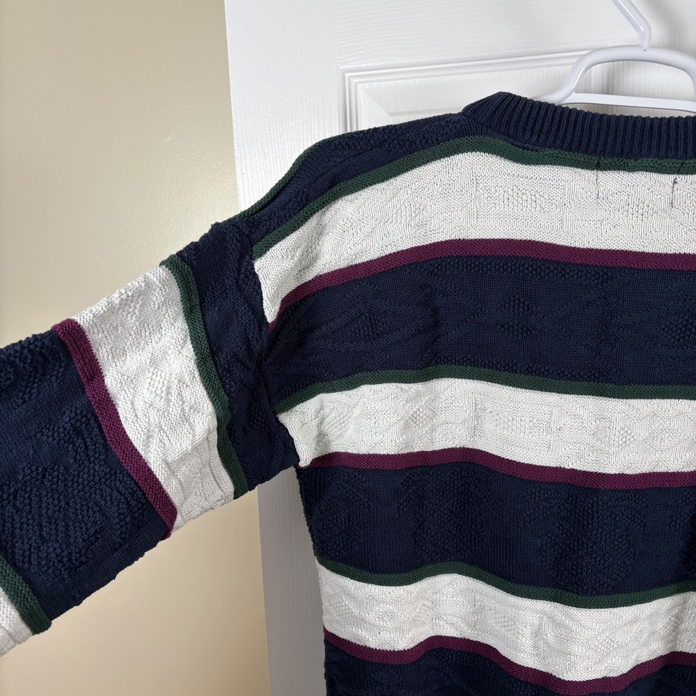 Vtg Sutter‎ & Grant Sweater XLT Chunky 100% Cotton 90s Grandpa Academia Retro - Picture 7 of 8